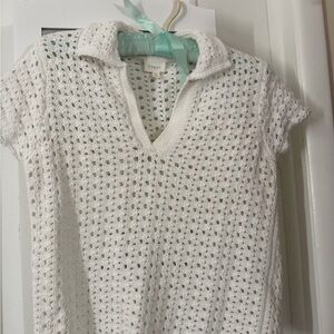 Cyrus Ivory Crochet Knit Top